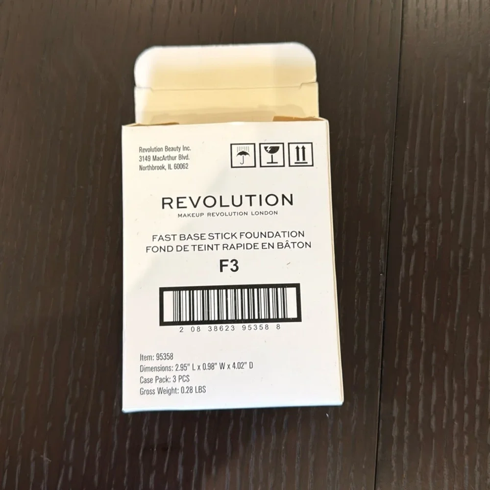 1 Piece REVOLUTION Fast Base Stick Foundation New Sealed fair shade F3